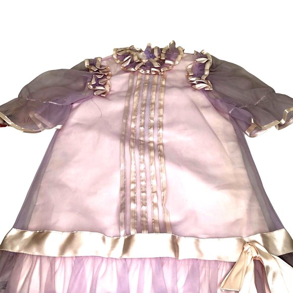 Dance Allure Dress Flower Girl Modest Ruffles Lavender Vintage 70’s New Size 6 - Picture 3 of 10